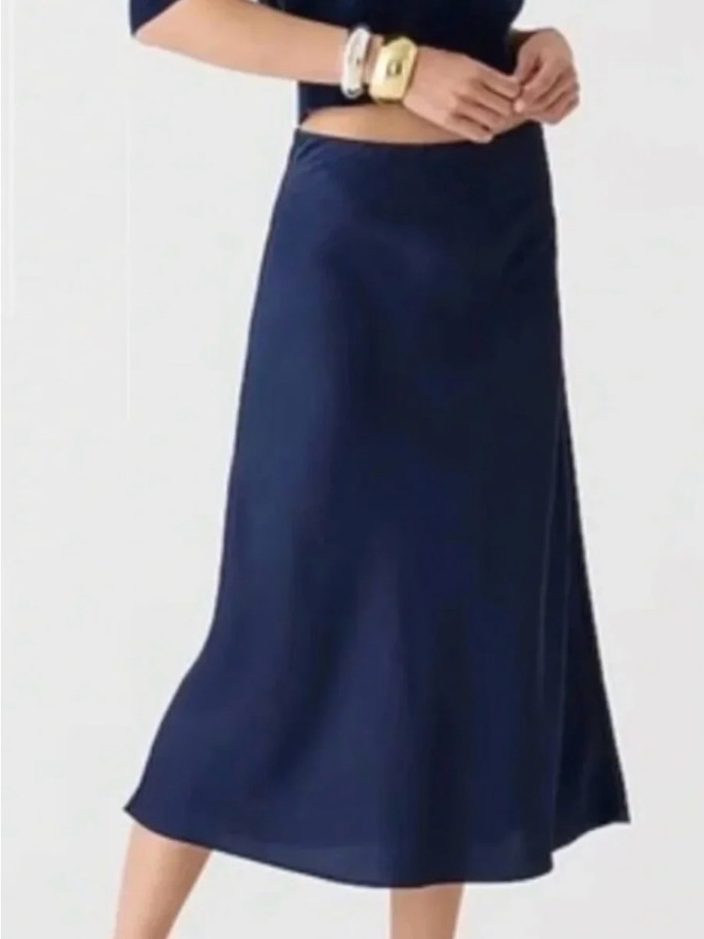 J. Crew Navy Bias-Cut Midi Skirt